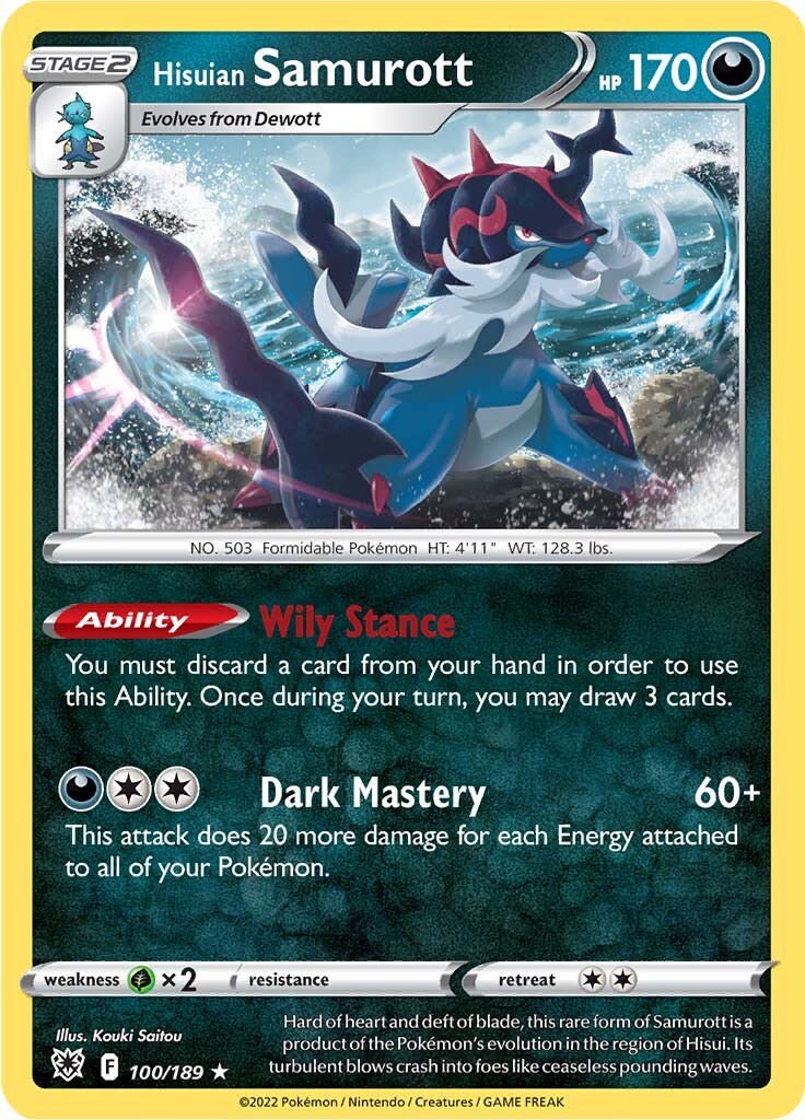 Hisuian Samurott (100/189) (Theme Deck Exclusive) [Sword & Shield: Astral Radiance] | Good Games Morley