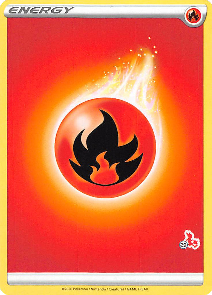 Fire Energy (Cinderace Stamp #29) [Battle Academy 2022] | Good Games Morley