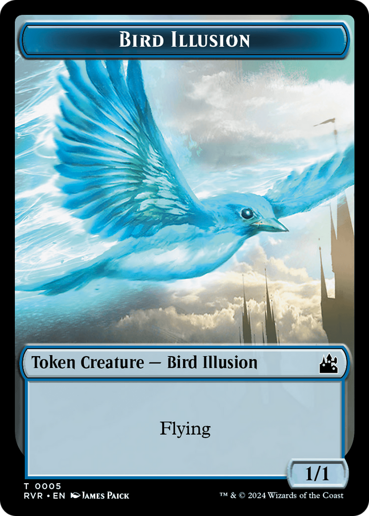 Saproling // Bird Illusion Double-Sided Token [Ravnica Remastered Tokens] | Good Games Morley