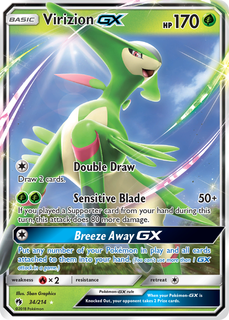 Virizion GX (34/214) [Sun & Moon: Lost Thunder] | Good Games Morley