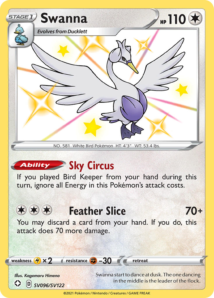 Swanna (SV096/SV122) [Sword & Shield: Shining Fates] | Good Games Morley