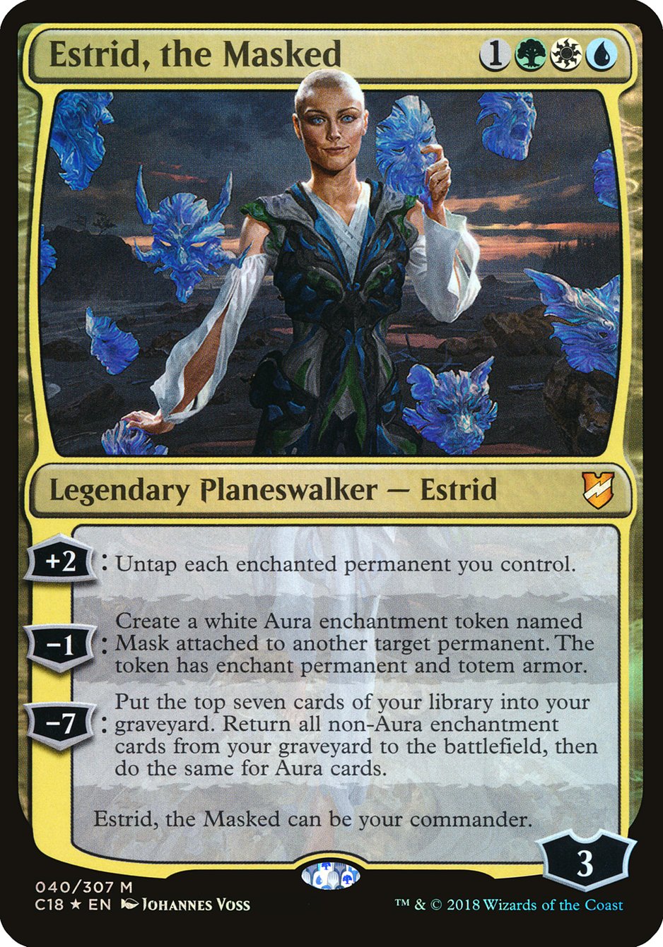 Estrid, the Masked (Oversized) [Commander 2018 Oversized] | Good Games Morley
