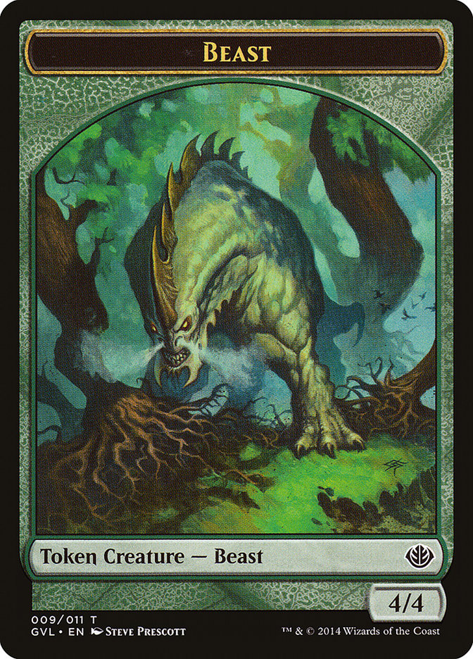 Beast Token (009/011) (Garruk vs. Liliana) [Duel Decks Anthology Tokens] | Good Games Morley