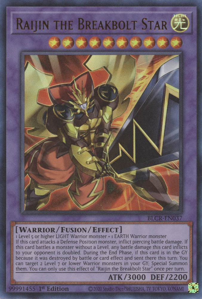 Raijin the Breakbolt Star [BLCR-EN037] Ultra Rare | Good Games Morley