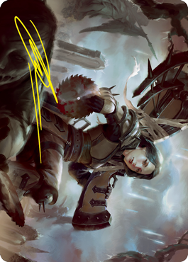 Sawblade Slinger Art Card (Gold-Stamped Signature) [Innistrad: Crimson Vow Art Series] | Good Games Morley