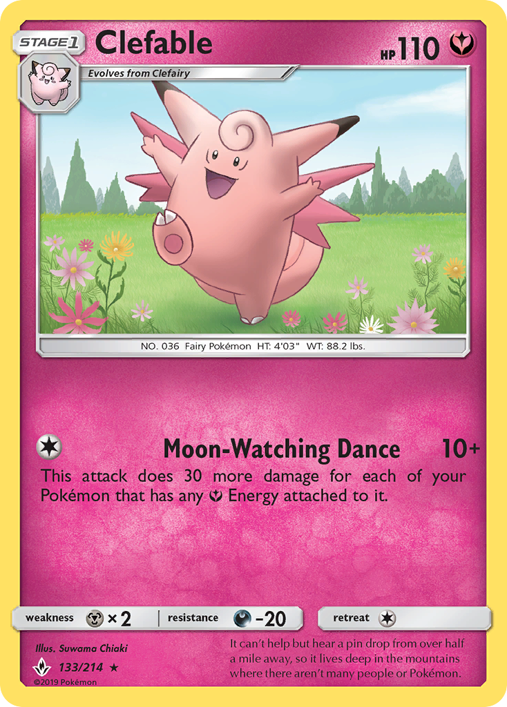 Clefable (133/214) [Sun & Moon: Unbroken Bonds] | Good Games Morley