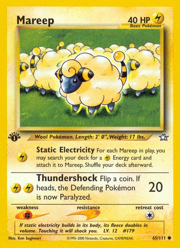 Mareep (65/111) [Neo Genesis 1st Edition] | Good Games Morley