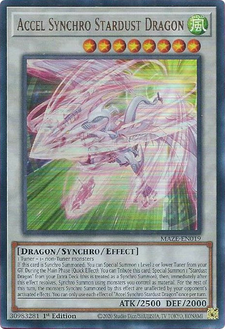 Accel Synchro Stardust Dragon [MAZE-EN019] Ultra Rare | Good Games Morley