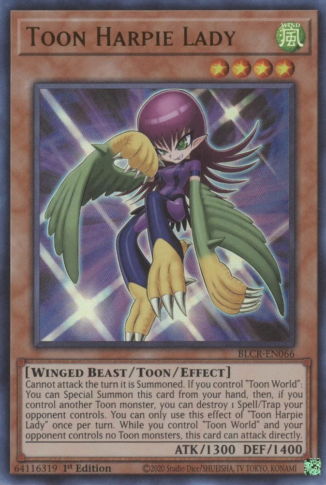 Toon Harpie Lady [BLCR-EN066] Ultra Rare | Good Games Morley
