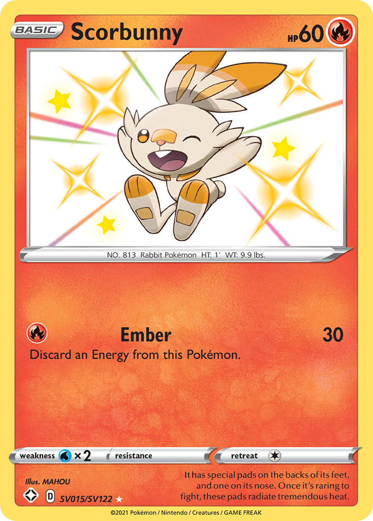 Scorbunny (SV015/SV122) [Sword & Shield: Shining Fates] | Good Games Morley