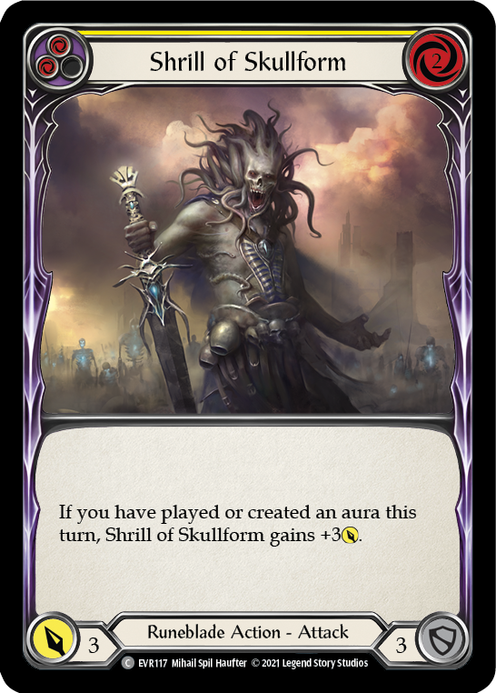 Shrill of Skullform (Yellow) [EVR117] (Everfest)  1st Edition Rainbow Foil | Good Games Morley