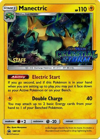 Manectric (SM130) (Staff Prerelease Promo) [Sun & Moon: Black Star Promos] | Good Games Morley