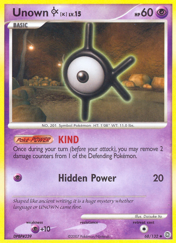 Unown K (68/132) [Diamond & Pearl: Secret Wonders] | Good Games Morley