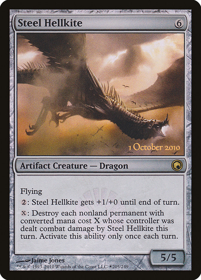 Steel Hellkite [Scars of Mirrodin Prerelease Promos] | Good Games Morley