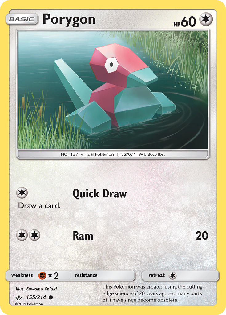 Porygon (155/214) [Sun & Moon: Unbroken Bonds] | Good Games Morley