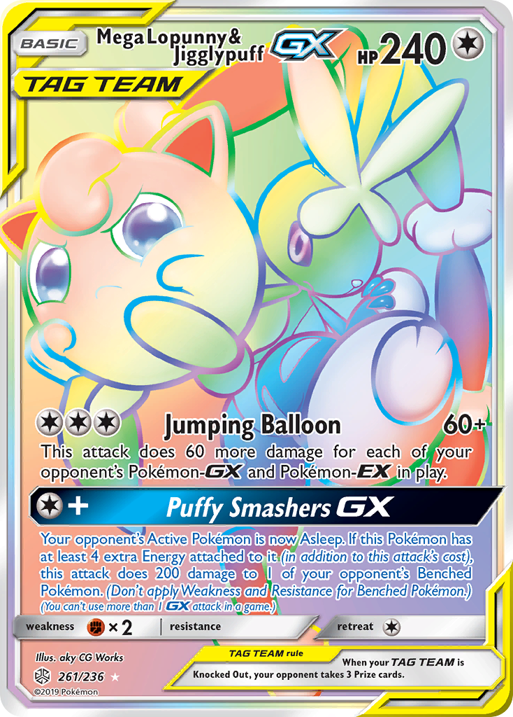 Mega Lopunny & Jigglypuff GX (261/236) [Sun & Moon: Cosmic Eclipse] | Good Games Morley