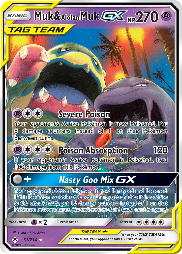 Muk & Alolan Muk GX (61/214) [Sun & Moon: Unbroken Bonds] | Good Games Morley