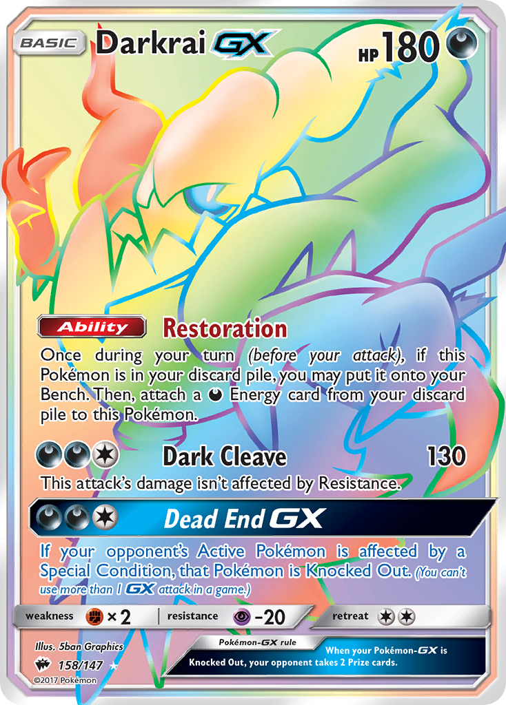 Darkrai GX (158/147) [Sun & Moon: Burning Shadows] | Good Games Morley