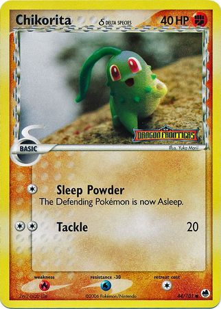 Chikorita (44/101) (Delta Species) (Stamped) [EX: Dragon Frontiers] | Good Games Morley