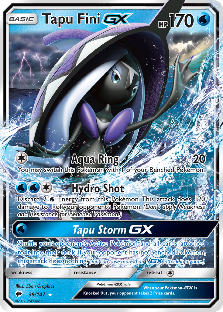 Tapu Fini GX (39/147) [Sun & Moon: Burning Shadows] | Good Games Morley