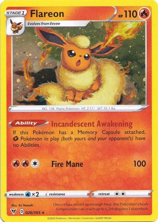 Flareon (026/185) (Cosmos Holo) [Sword & Shield: Vivid Voltage] | Good Games Morley