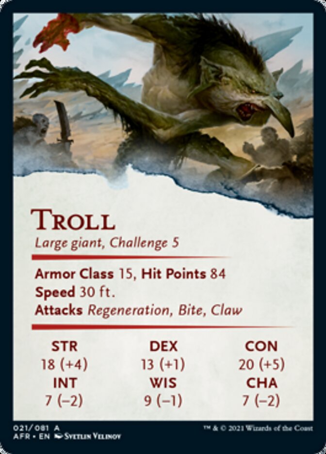 Troll Art Card [Dungeons & Dragons: Adventures in the Forgotten Realms Art Series] | Good Games Morley
