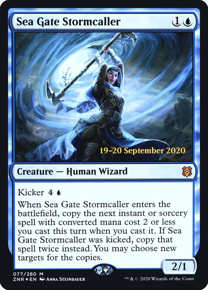 Sea Gate Stormcaller [Zendikar Rising Prerelease Promos] | Good Games Morley