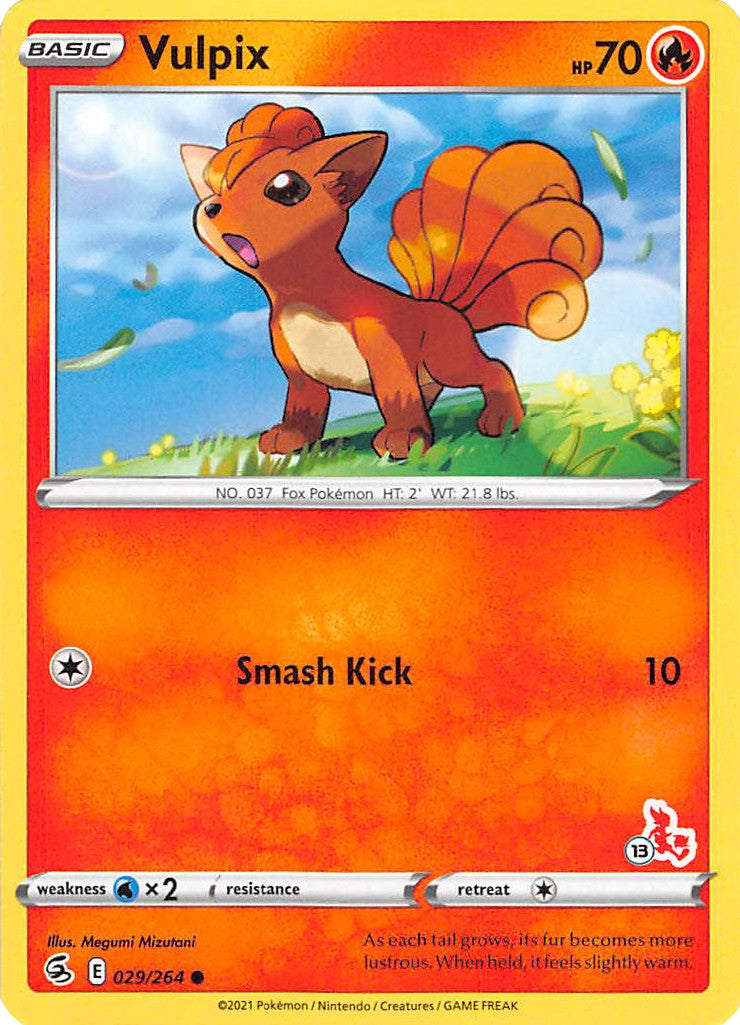 Vulpix (029/264) (Cinderace Stamp #13) [Battle Academy 2022] | Good Games Morley