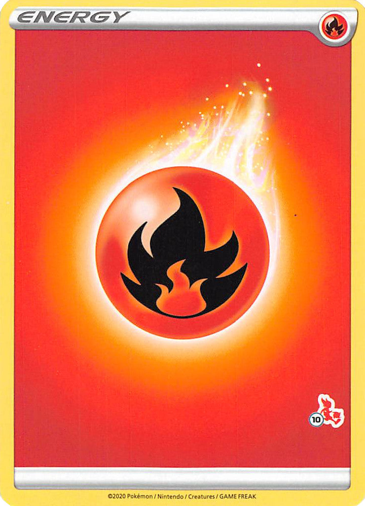Fire Energy (Cinderace Stamp #10) [Battle Academy 2022] | Good Games Morley
