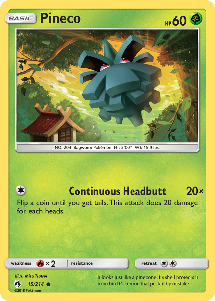 Pineco (15/214) [Sun & Moon: Lost Thunder] | Good Games Morley