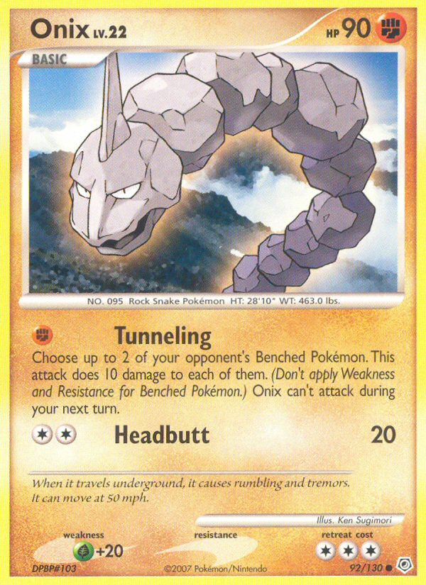 Onix (92/130) [Diamond & Pearl: Base Set] | Good Games Morley