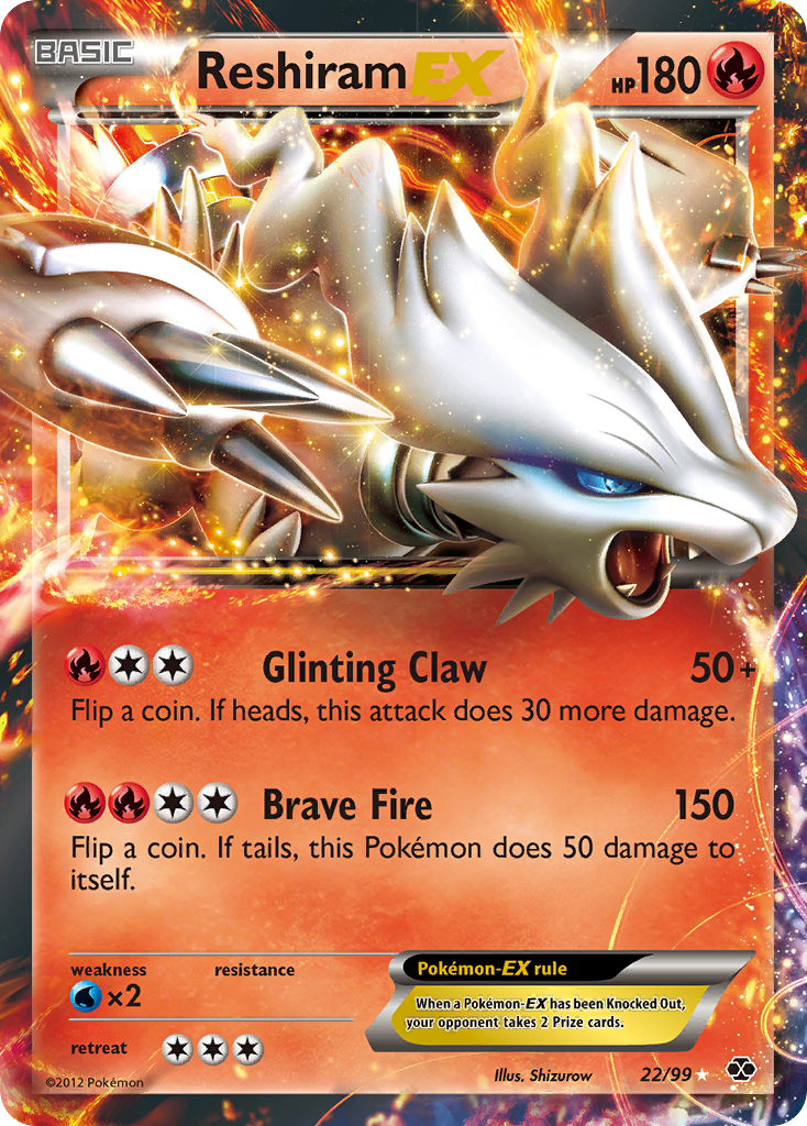 Reshiram EX (22/99) [Black & White: Next Destinies] | Good Games Morley