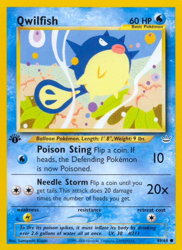 Qwilfish (49/64) [Neo Revelation 1st Edition] | Good Games Morley