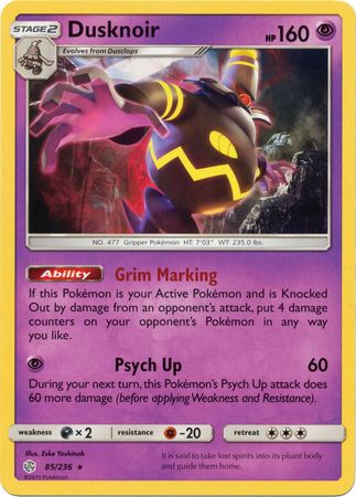 Dusknoir (85/236) (Theme Deck Exclusive) [Sun & Moon: Cosmic Eclipse] | Good Games Morley