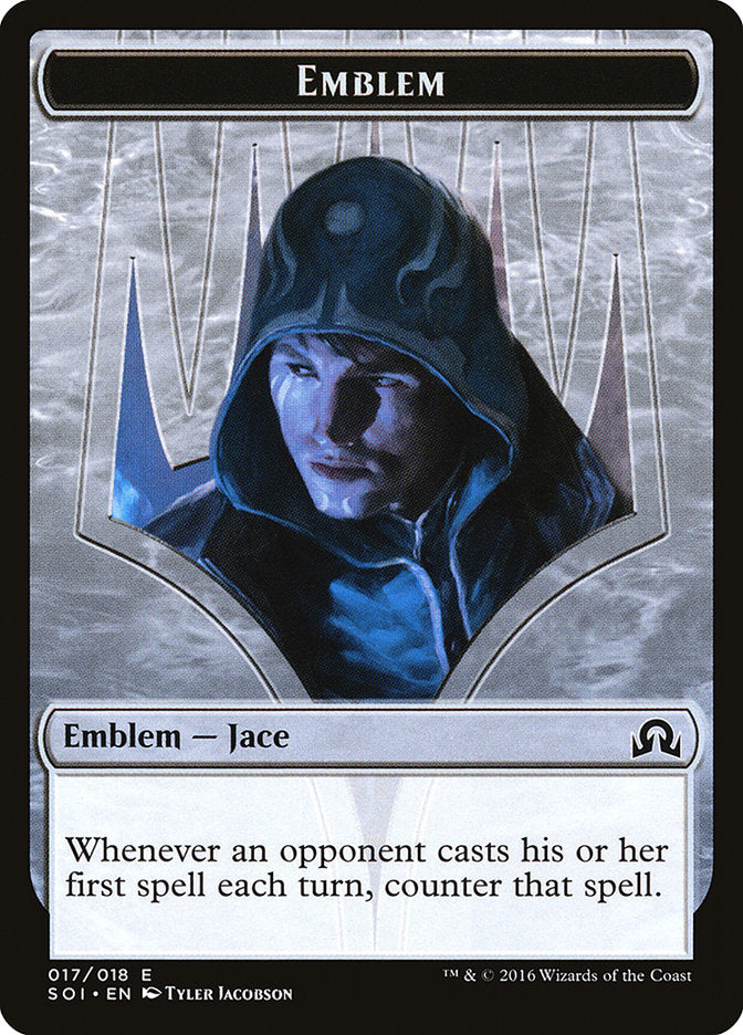 Jace, Unraveler of Secrets Emblem [Shadows over Innistrad Tokens] | Good Games Morley