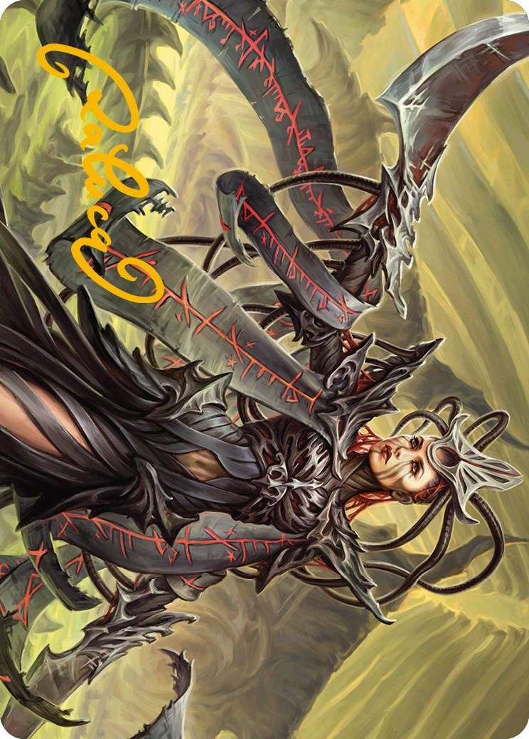 Testament Bearer Art Card (Gold-Stamped Signature) [Phyrexia: All Will Be One Art Series] | Good Games Morley