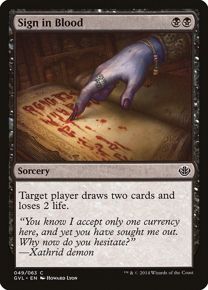 Sign in Blood (Garruk vs. Liliana) [Duel Decks Anthology] | Good Games Morley