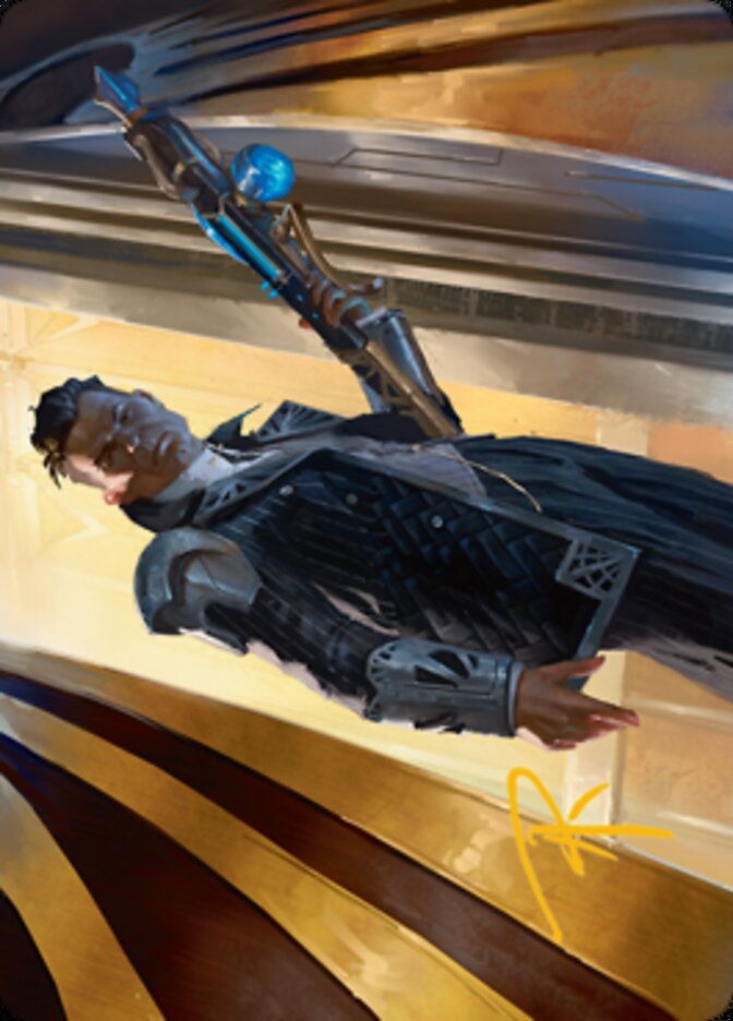 Backup Agent Art Card (Gold-Stamped Signature) [Streets of New Capenna Art Series] | Good Games Morley