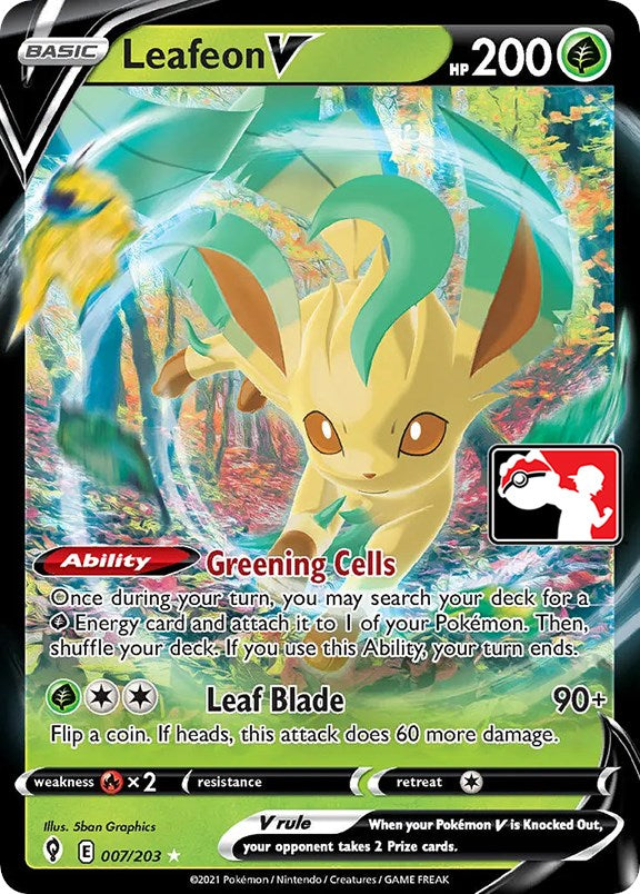 Leafeon V (007/203) [Prize Pack Series One] | Good Games Morley