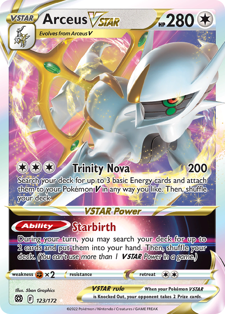 Arceus VSTAR (123/172) (Metal Card) [Sword & Shield: Brilliant Stars] | Good Games Morley