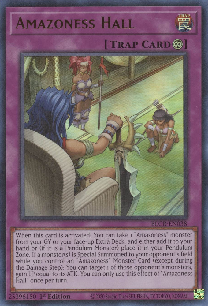 Amazoness Hall [BLCR-EN038] Ultra Rare | Good Games Morley