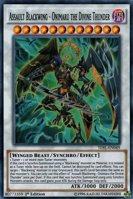 Assault Blackwing - Onimaru the Divine Thunder [TDIL-EN049] Super Rare | Good Games Morley