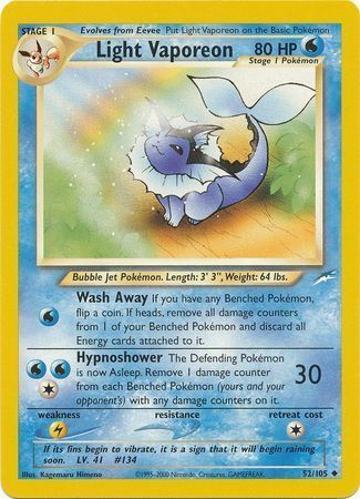 Light Vaporeon (52/105) [Neo Destiny Unlimited] | Good Games Morley