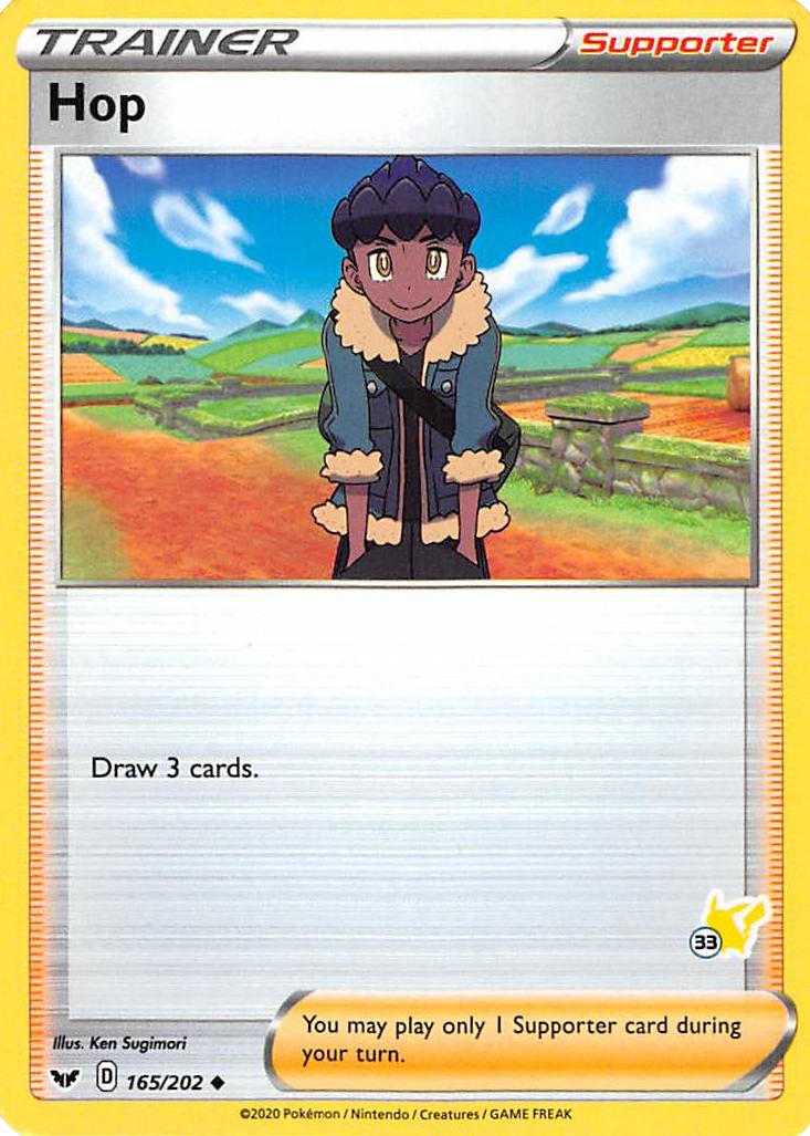 Hop (165/202) (Pikachu Stamp #33) [Battle Academy 2022] | Good Games Morley
