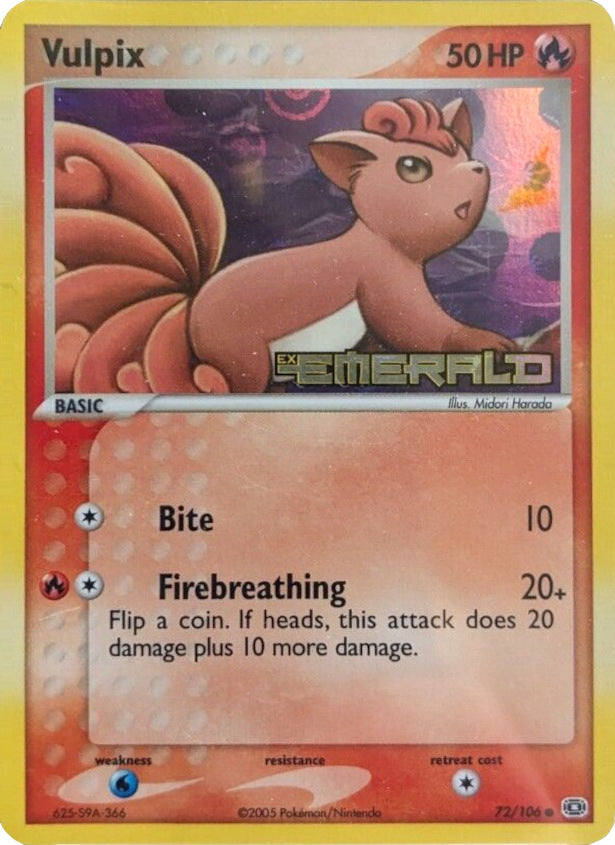 Vulpix (72/106) (Stamped) [EX: Emerald] | Good Games Morley