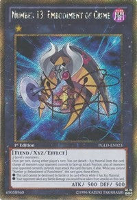 Number 13: Embodiment of Crime [PGLD-EN023] Gold Secret Rare | Good Games Morley
