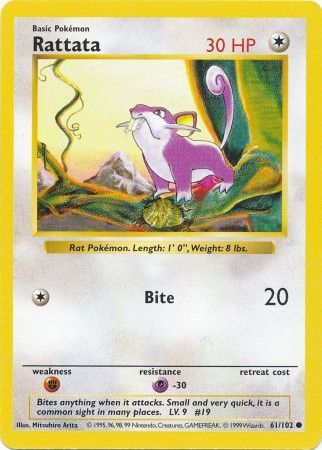 Rattata (61/102) [Base Set Shadowless Unlimited] | Good Games Morley
