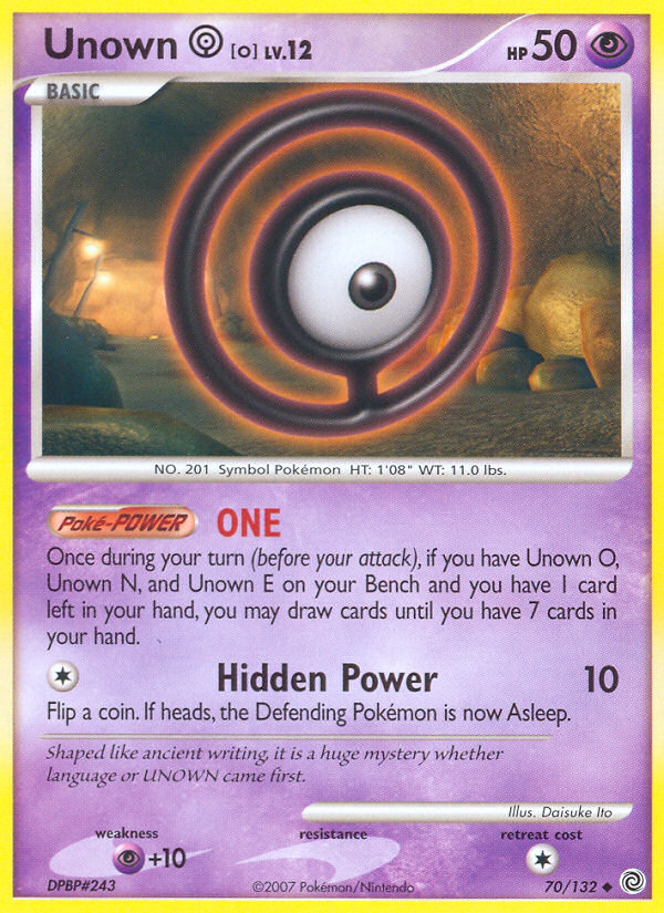 Unown O (70/132) [Diamond & Pearl: Secret Wonders] | Good Games Morley
