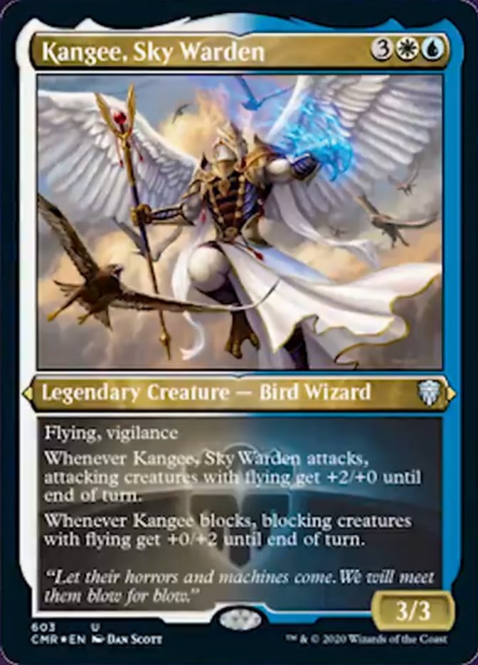 Kangee, Sky Warden (Etched) [Commander Legends] | Good Games Morley