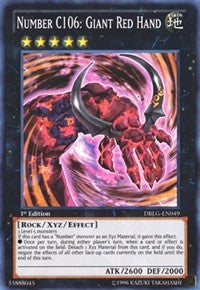 Number C106: Giant Red Hand [DRLG-EN049] Super Rare | Good Games Morley